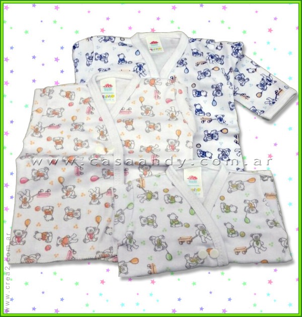 Batita tatito estampada fondo blanco pack x 6 (0-3) ART 659