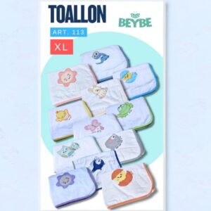 Toallon beybe bordado super grande (1.15 x 75) Art.(113) surtido de colores
