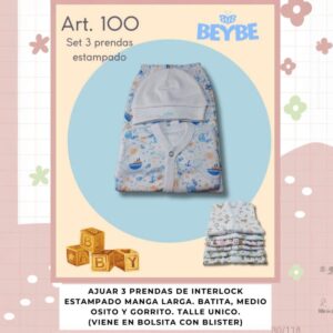 Set Beybe 3 piezas largo estampado (100) surtido de colores
