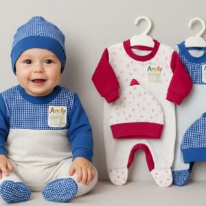 Entero largo Andy de algodon con gorro T.(00-0-1) SURTIDO DE COLORES-OFERTA