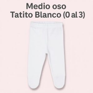 Medio oso tatito blanco pack x 6 (0-3) ART 644