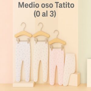 Medio oso tatito estampado fondo blanco pack x 6 (0-3) ART 667