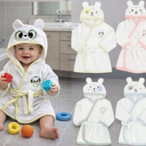 Salida de baño de toalla bordada MICKY BABY T.(1 al 5) (RN hasta 24 meses) Art.601 SURTIDO DE COLORES