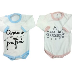 Body con frases varias manga larga Talles chicos Pack x 12 OFERTA