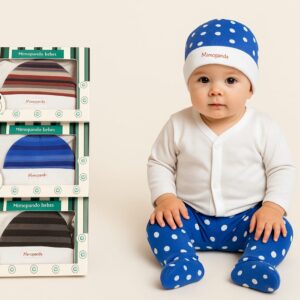 Set en caja Mini Panda (Batita M/L, Medio oso y gorro) OFERTA