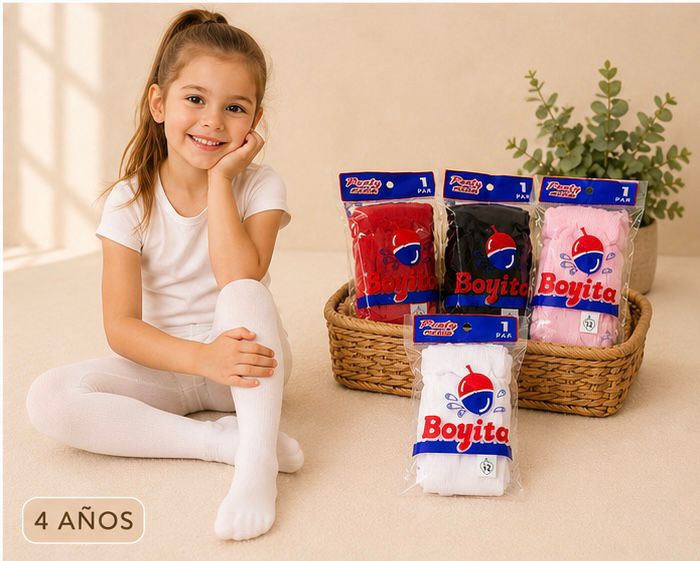 Media can can Boyita (Algodon y lycra) talle 3-4 (Art. 12)