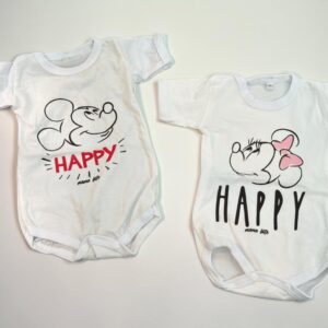Body Minnie/Mickey Manga corta Talles Chicos En Pack X 12 OFERTA