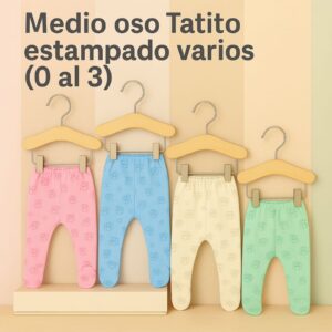 Medio oso estampado Tatito Baby art. 646 pack x 6 T(del 0 al 3)