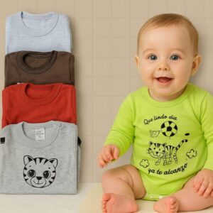 Body Andy manga larga FONDO COLOR (4 al 6) en pack por 12