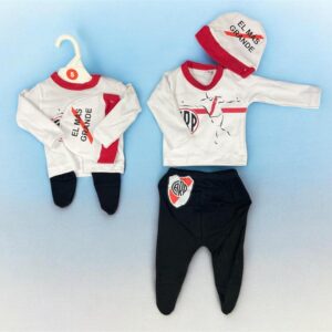 Conjunto 3 piezas con remera River Plate T.(S-M-L) ART.2001 Microbaby