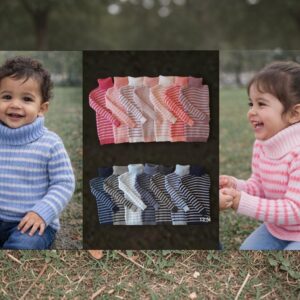 Polera Rayada de Lana T.(1 al 5) Pack x 6 en Colores surtidos! OFERTA