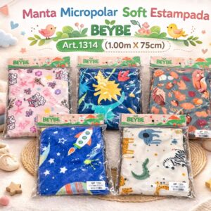 Manta Micropolar Soft estampada Beybe Art.1314 (1.00m x 75cm) SUPEROFERTA