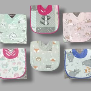 Baberos pique y plástico con abrojo pack x 6 OFERTA 