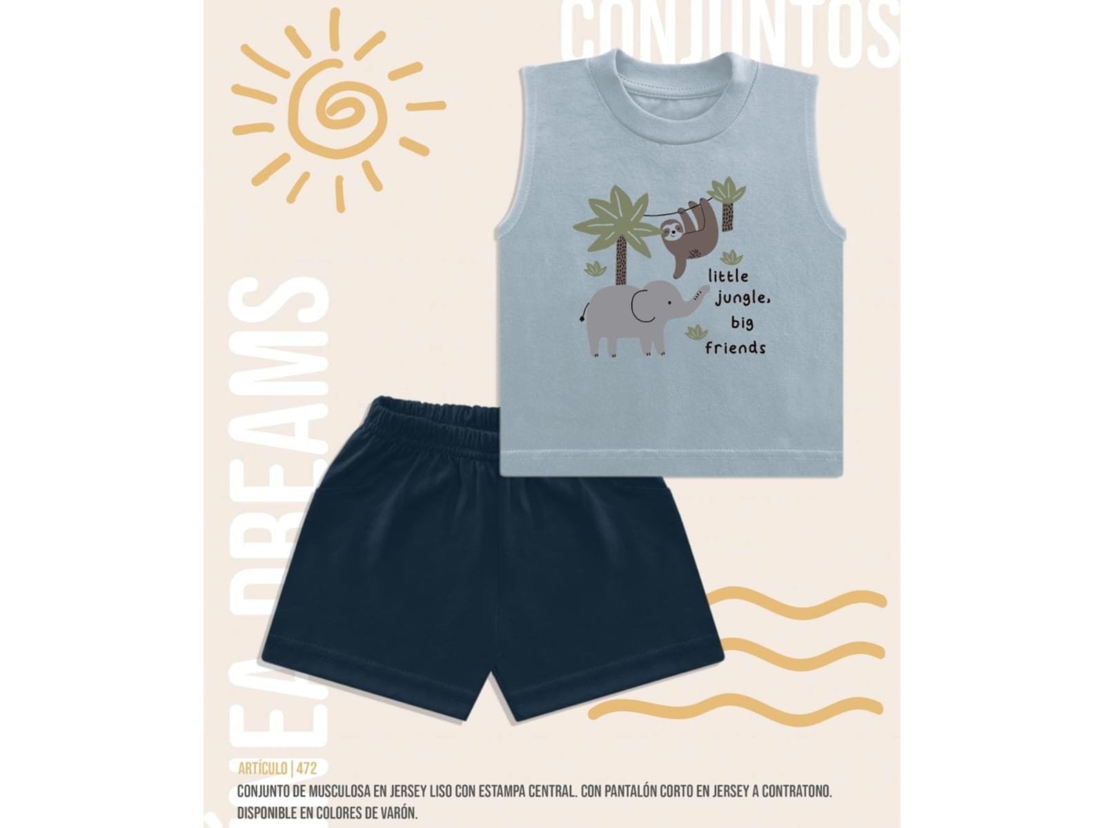 Conjunto Dreams Sin Manga NENE Art.472 T.(1 al 5) Surtido En Colores Varios!