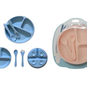 Set Plato de Silicona Antideslizante + Cubiertos de Silicona Art.(441)