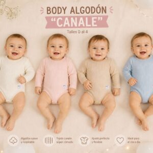 Body Manga larga Liso algodon “canale” Gamise T.(0 al 4) Art.27013