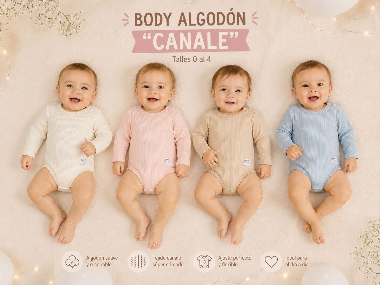 Body Manga larga Liso algodon “canale” Gamise T.(0 al 4) Art.27013
