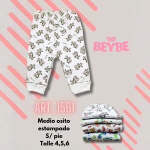 Pantalón s/pie estampado beybe T.(4-5-6) Art 1561 pack x 12