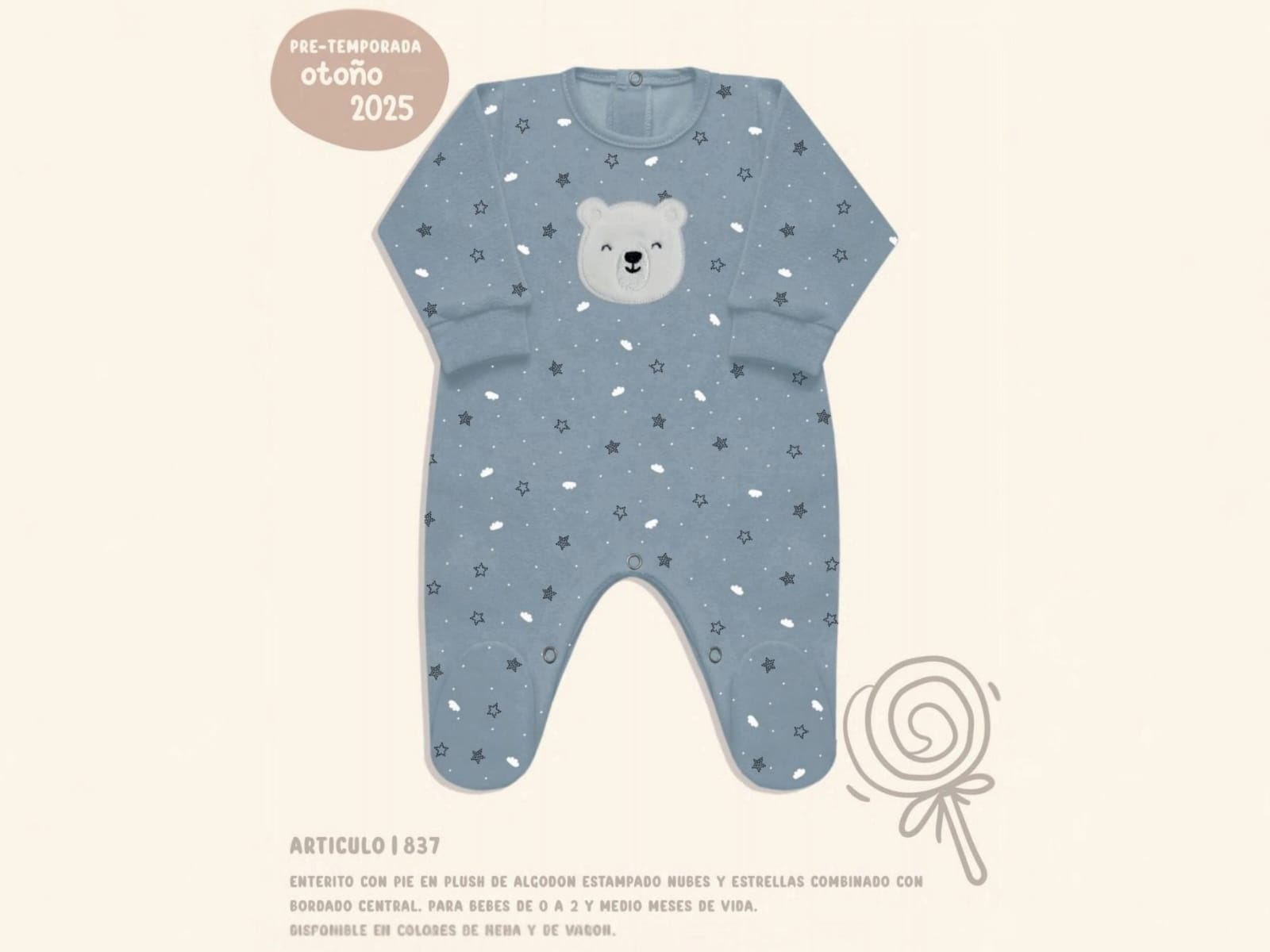 Entero Mini Dreams de Plush Nena y Nene Art.837 (S-M-L-XL) Surtido en colores varios! OFERTA PRETEMPORADA