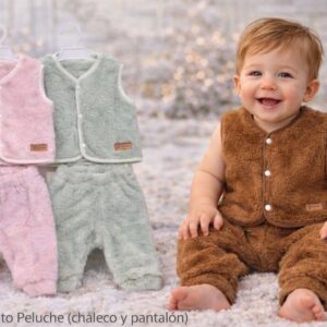 Conjunto Peluche CHOCOLATE (Chaleco y pantalon) "Baby Wear" T.4 y 5