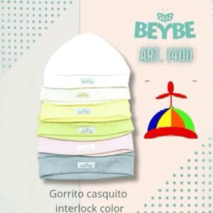 Gorro Liso casquito Beybe Art.1400 Pack x 12 Surtido de colores