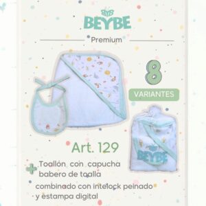 Toallon con babero Beybe Art.129 Surtido en colores varios