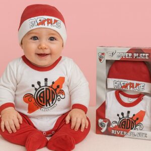 Set en Caja 3 piezas River Plate (Body, medio oso y gorro) Talle Unico