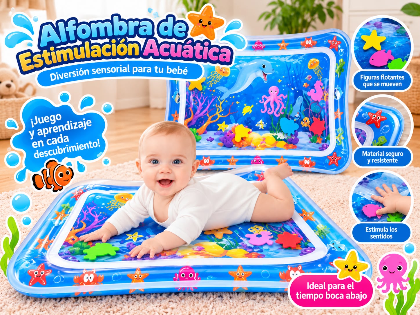 Alfombra Sensorial Inflable con aire y agua OFERTA