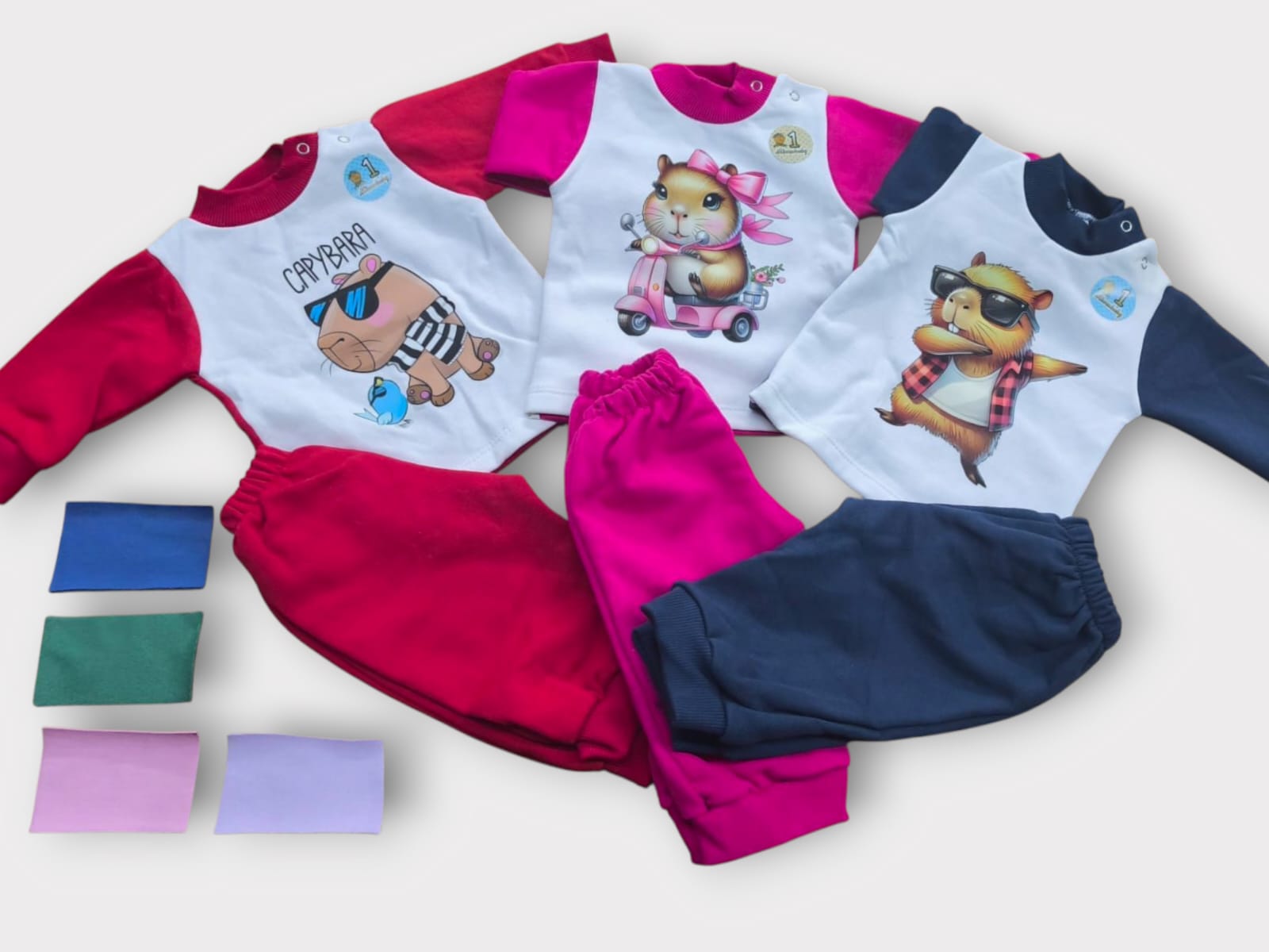 Conjunto de friza “Capibara” microbaby (1 al 5) Art.4134 Surtido de colores