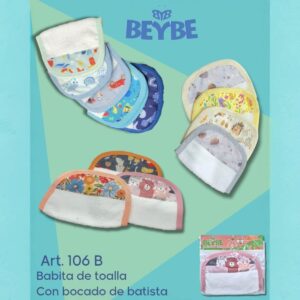 Babita de toalla con franja estampada Beybe Art.106B Pack x 12