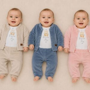 Conjunto de Piel 3 piezas Big Bay (Saquito, Body y Pantalon) T.(RN/0-3/3-6 meses) Art.8003