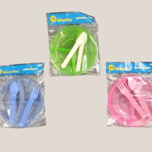 Plato Plástico con cubiertos Shurita Art.452 OFERTA