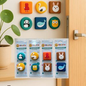 Tope de puerta Silicona con pegamento autoadhesivo (4cm x 4cm) en Set 2 piezas "Shurita"