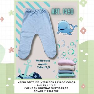 Medio oso Beybe Rayado T.(1 al 3) Art.1450 Pack x 12