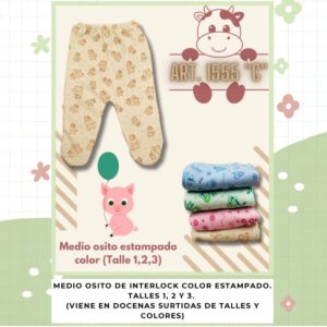 Medio oso Beybe Estampado Color T.(1 al 3) Art.1555C Pack x 12