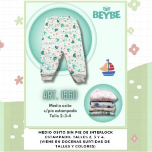 Pantalón s/pie estampado Beybe T.(2-3-4) Art.1560 Pack x 12