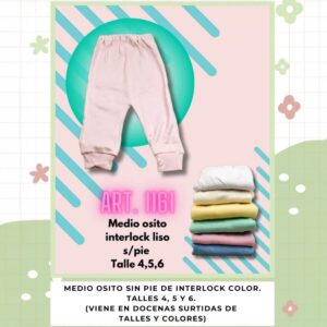 Pantalón s/pie liso Beybe T.(4-5-6) Art.1161 Pack x 12