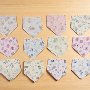 Babero bandana algodon doble crecoheta pack por 12
