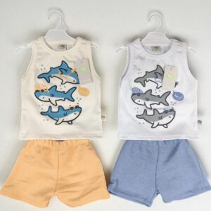 Conjunto Sin Manga Nene Yaby (Musculosa con short rustico) T.(3-6/6-9/9-12/12-18) Art.26041