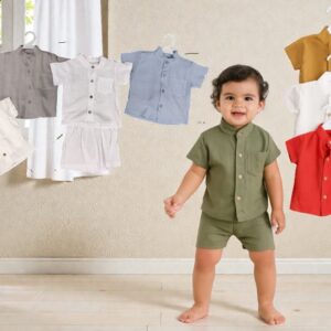 Conjunto Lino (Camisa y short) "Magali Babies" T.(2 al 6)