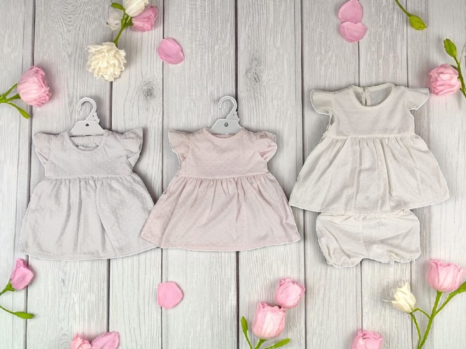 Vestido plumeti con bombachon "Os babies" T.(0 al 3)