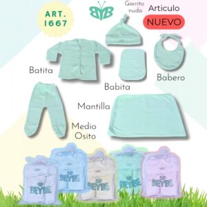 Set Beybe 6 piezas Liso Art.1667 Surtido de colores