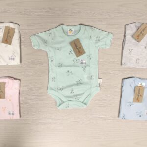 Body Manga Corta Estampado nene NARANJO TALLE 0