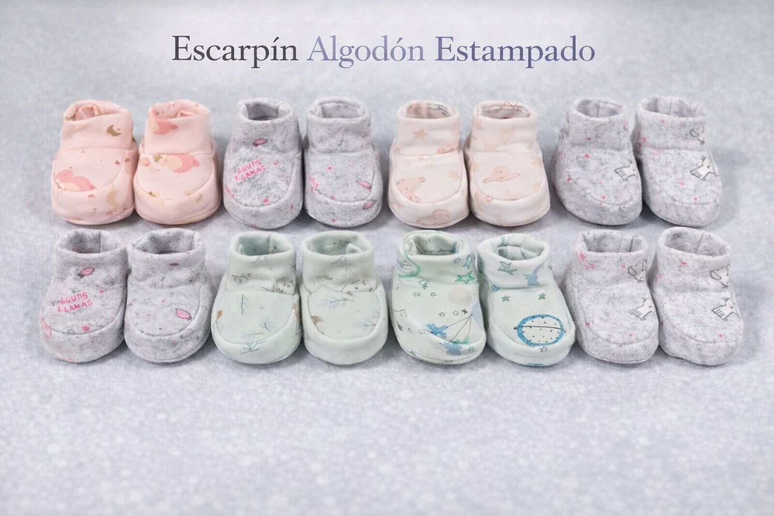 Escarpin algodon estampado "Ruben babies" Pack x 12