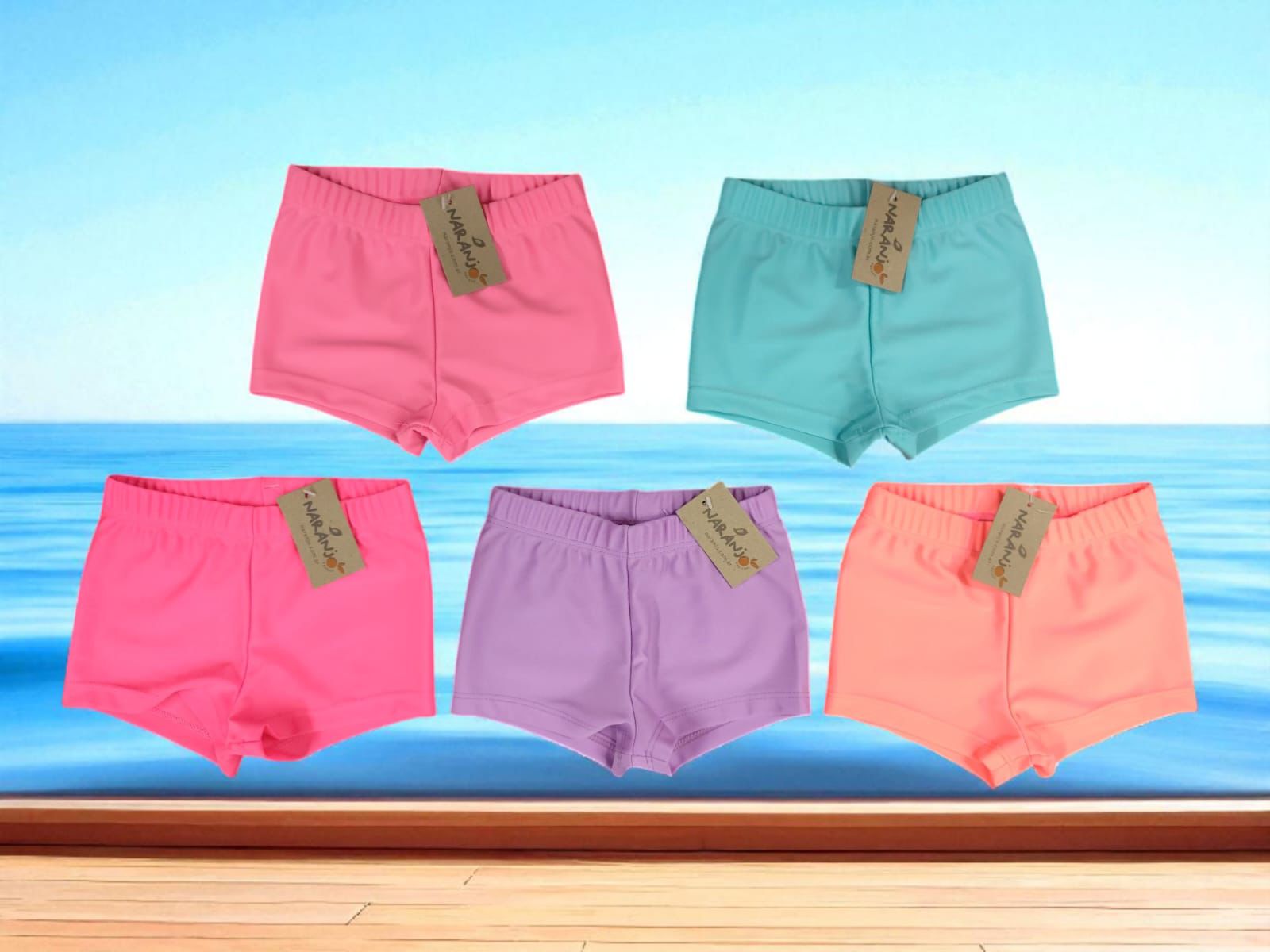 Short De Baño UV Liso BEBA NARANJO T.(2 al 6)(Hasta 3 años) Art.5911