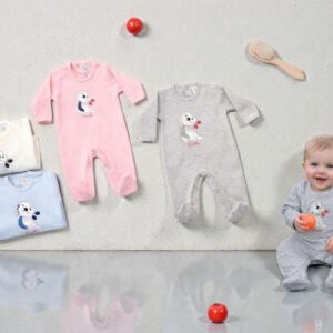 Entero algodon bordado Micky Baby T.(0 al 3) Art.210 surtido de colores