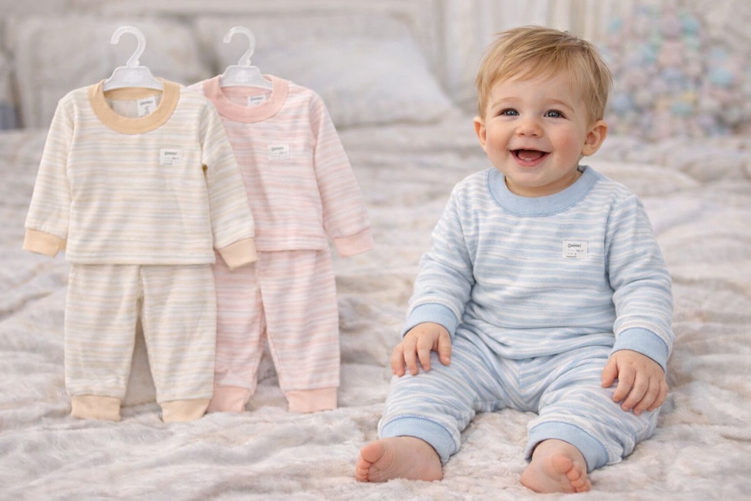 Pijama Interlock de bebe Rayado Gamise T.(1 al 4)(Hasta 18 meses) Art.875