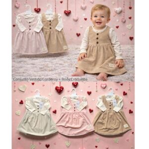 Conjunto (Vestido Corderoy + Body Croquette) Yaby T.(3-6/6-9/9-12/12-18 meses) Art.26222
