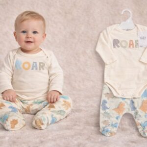 Conjunto Body Interlock + Medio oso Plush “Yaby” T.(0-3/3-6/6-9 meses) Art.26104