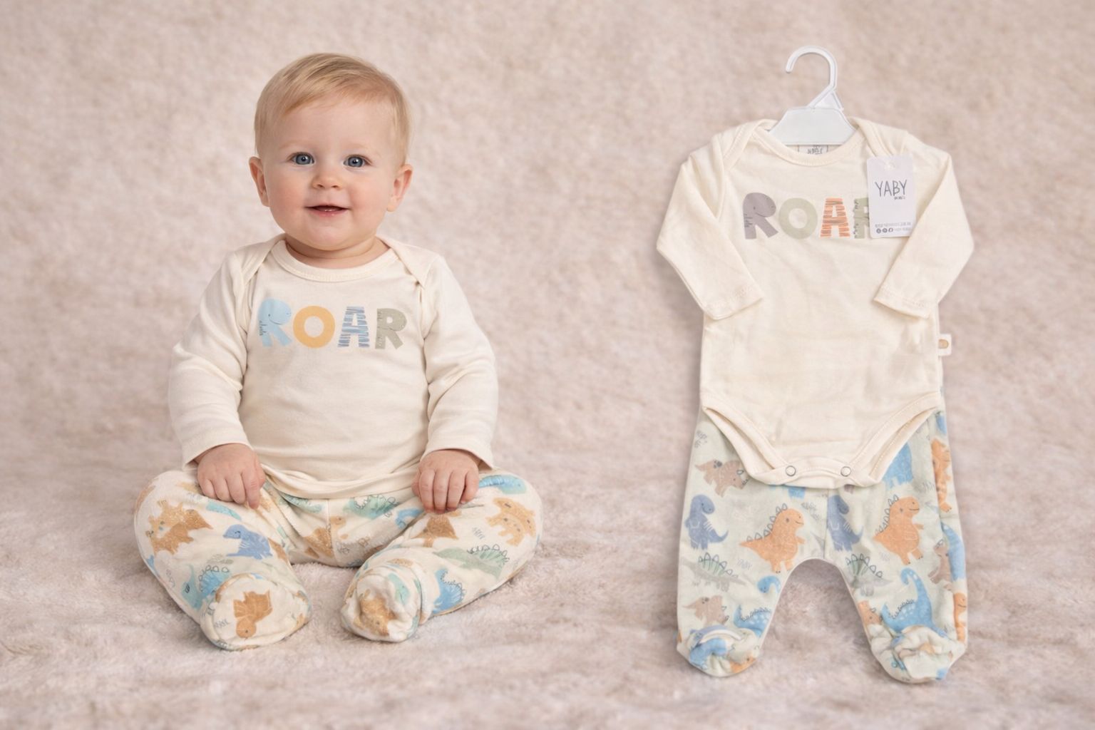 Conjunto Body Interlock + Medio oso Plush “Yaby” T.(0-3/3-6/6-9 meses) Art.26104